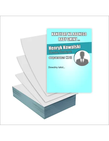 Ulotki A5 Wyborcze 100 szt Wybory Radnego Rady Gminy +