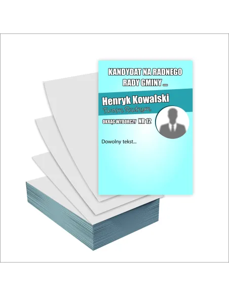 Ulotki A5 Wyborcze 100 szt Wybory Radnego Rady Gminy +