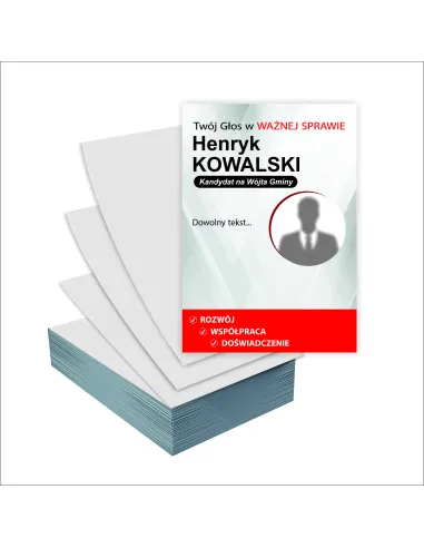 Ulotki A5 Wyborcze 1000 szt Wybory Wójta Gminy + Gotowy