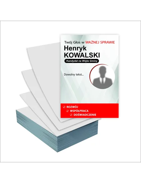 Ulotki A5 Wyborcze 1000 szt Wybory Wójta Gminy + Gotowy