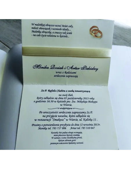 Eleganckie Personalizowane Zaproszenie Ślubne na Wesele