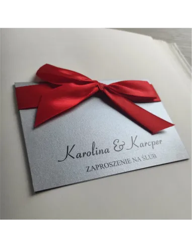Eleganckie Srebrne Personalizowane Zaproszenie – Ślubne