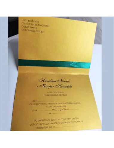 Personalizowane Zaproszenie Glamour Ślub Wesele Ręcznie