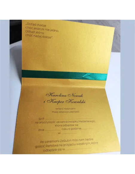 Personalizowane Zaproszenie Glamour Ślub Wesele Ręcznie