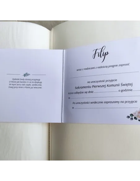 Personalizowane Komunijne Zaproszenie Pierwszą Komunię