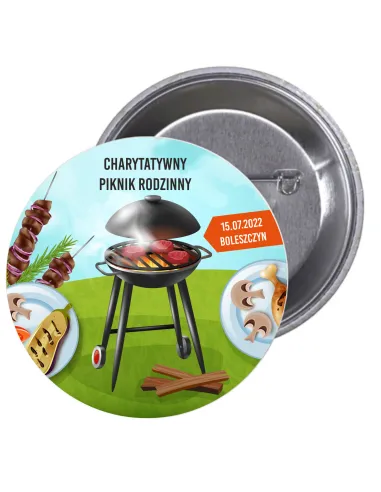 Przypinki Buttony Charytatywny Piknik Rodzinny Znaczki