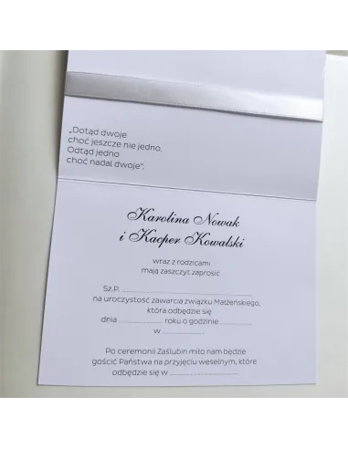Personalizowane Zaproszenie Ślubne na – Wesele Kokardą