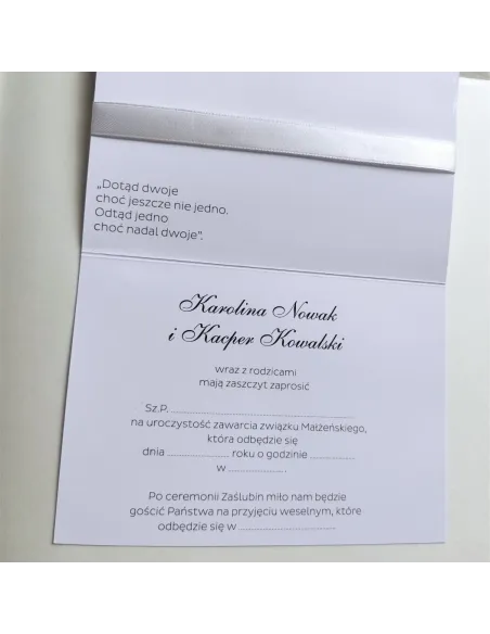 Personalizowane Zaproszenie Ślubne na – Wesele Kokardą