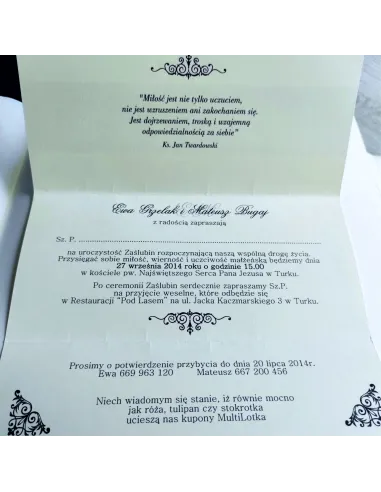 Personalizowane Zaproszenie Ślubne na – Wesele Glamour