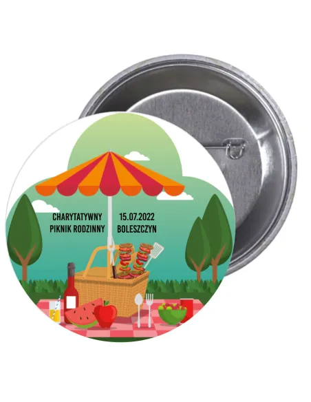 Przypinki Buttony Charytatywny Piknik Rodzinny z Projektem