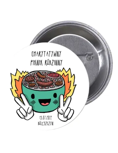 Przypinki Buttony Charytatywny Piknik Gotowy Projekt