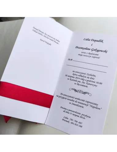Personalizowane Zaproszenie na Ślub – Wesele Czerwone