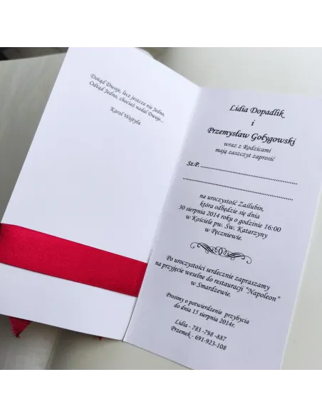 Personalizowane Zaproszenie na Ślub – Wesele Czerwone