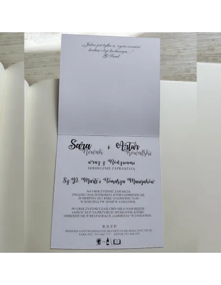 Personalizowane Zaproszenie na Ślub Wesele Waszym Zdjęciem