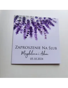 Personalizowane Zaproszenie na Ślub Wesele Lawenda Gotowe