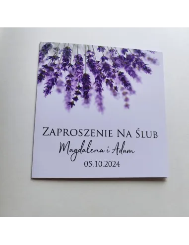 Personalizowane Zaproszenie na Ślub Wesele Lawenda Gotowe
