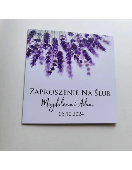 Personalizowane Zaproszenie na Ślub Wesele Lawenda Gotowe