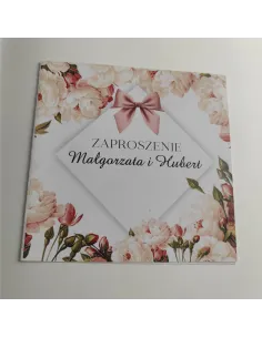 Personalizowane Zaproszenie na Ślub Wesele Kwiaty Gotowe