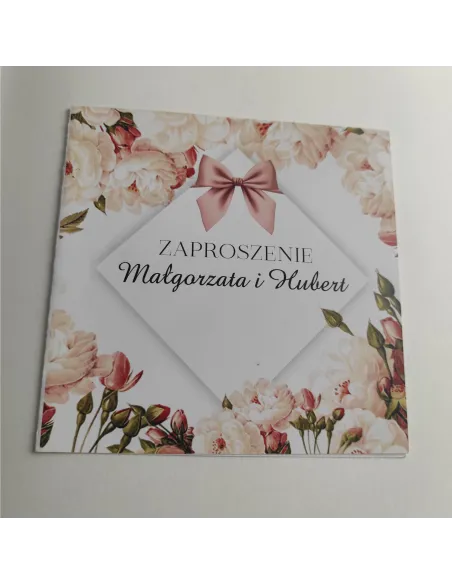 Personalizowane Zaproszenie na Ślub Wesele Kwiaty Gotowe