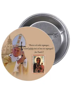 Przypinki Buttony Pielgrzymka Jan Paweł Znaczki Badziki