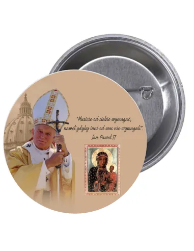 Przypinki Buttony Pielgrzymka Jan Paweł Znaczki Badziki