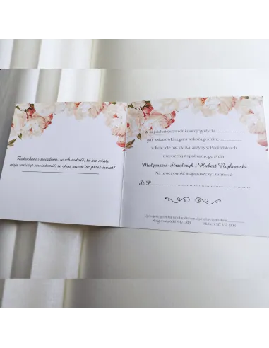 Personalizowane Zaproszenie na Ślub Wesele Kwiaty Gotowe