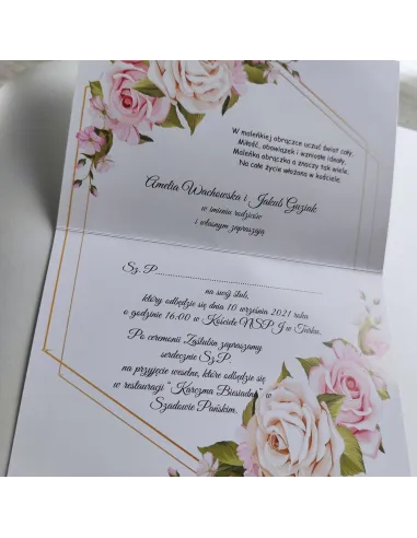 Personalizowane Zaproszenie na Ślub Wesele Wianki Kwiaty
