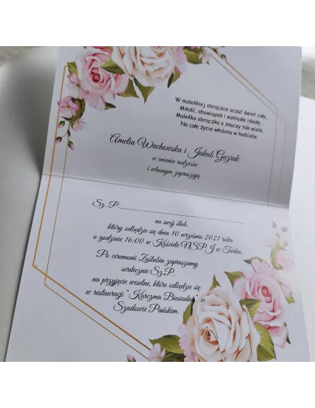Personalizowane Zaproszenie na Ślub Wesele Wianki Kwiaty