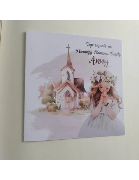 Personalizowane Komunijne Zaproszenie na Pierwszą Komunię