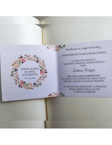 Personalizowane Komunijne Zaproszenie Personalizowany