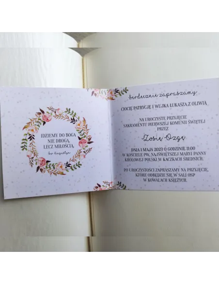 Personalizowane Komunijne Zaproszenie Personalizowany