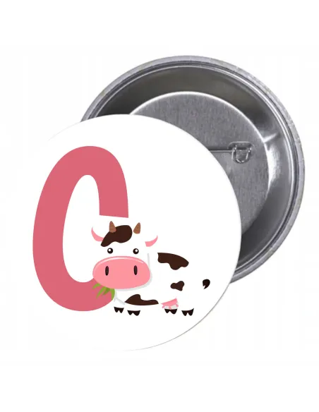 Przypinki Buttony Literki dla Dzieci – C Znaczki Badziki