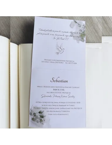 Personalizowane Komunijne Zaproszenie na z Projektem