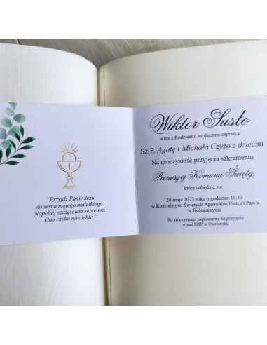 Personalizowane Komunijne Zaproszenie na Zamówienie