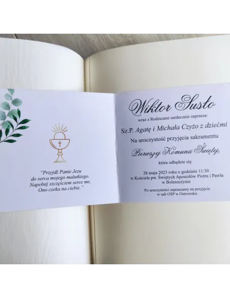 Personalizowane Komunijne Zaproszenie na Zamówienie
