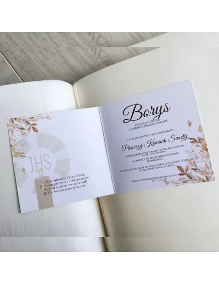 Personalizowane Komunijne Zaproszenie na Gotowy Projekt