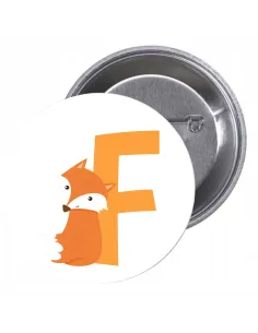 Przypinki Buttony Literki dla Dzieci – F Znaczki Badziki