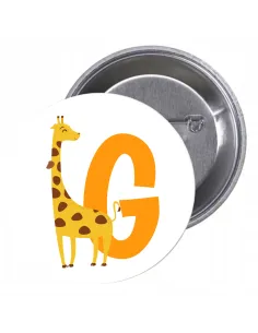 Przypinki Buttony Literki dla Dzieci – g Znaczki Badziki