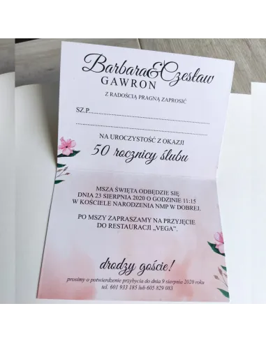 Personalizowane Zaproszenie na 50 Rodznicę Ślubu Projekt