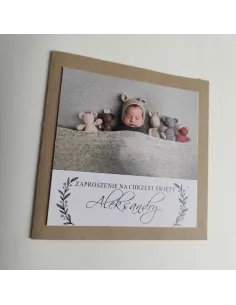 Personalizowane Zaproszenie na Chrzciny Eko Papier Boho