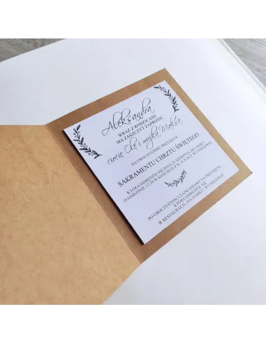 Personalizowane Zaproszenie na Chrzciny Eko Papier Boho