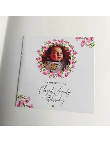 Personalizowane Zaproszenie na Chrzciny – Zdjęciem Motyw