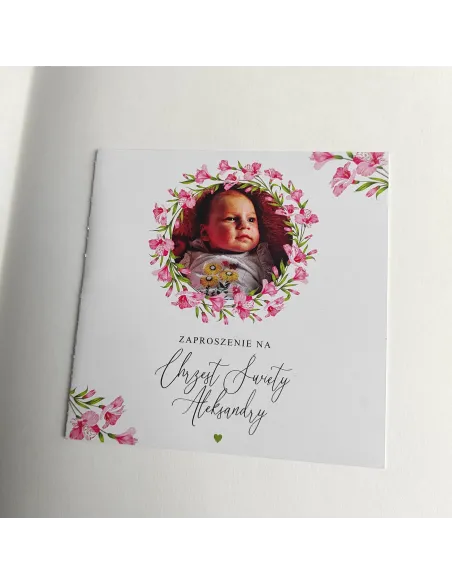 Personalizowane Zaproszenie na Chrzciny – Zdjęciem Motyw