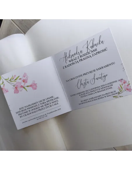 Personalizowane Zaproszenie na Chrzciny – Zdjęciem Motyw