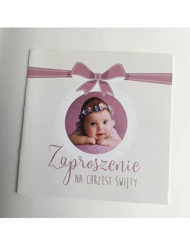 Personalizowane Zaproszenie na Chrzest – Święty Zdjęciem