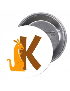 Przypinki Buttony Literki dla Dzieci – K Znaczki Badziki