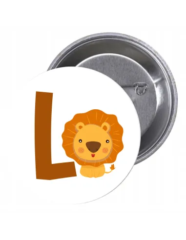 Przypinki Buttony Literki dla Dzieci – L Znaczki Badziki