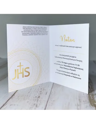 Zaproszenie na Pierwszą Komunię Świętą z Nadrukiem