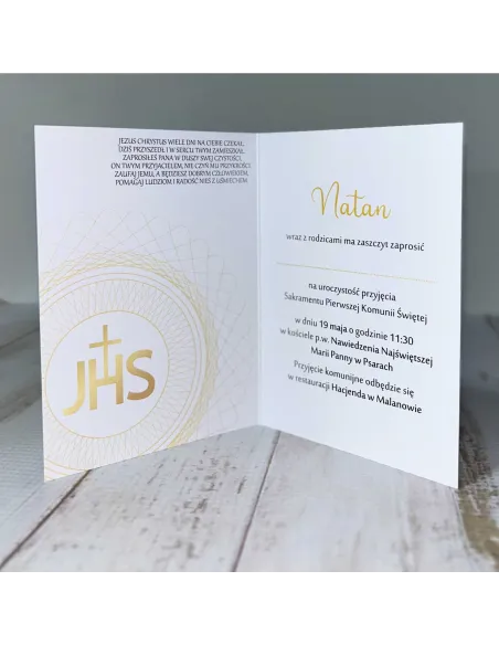 Zaproszenie na Pierwszą Komunię Świętą z Nadrukiem