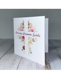 Zaproszenia Eleganckie Zaproszenie Pierwszą Komunię Świętą